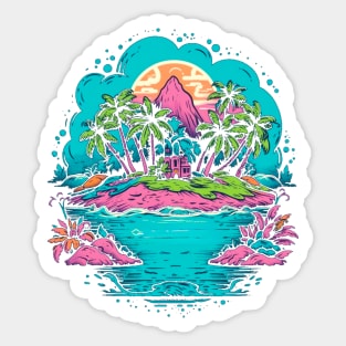 Sun-Drenched Coastal Getaway Sticker